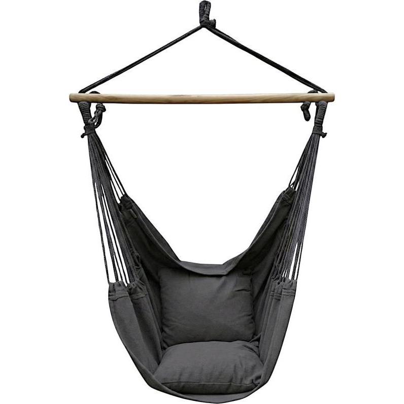 Saska Garden, Amache, HAMAK FOTEL BRAZYLIJSKI 100X130CM I 2 PODUSZKI 40x40CM CZARNY (120 kg)
