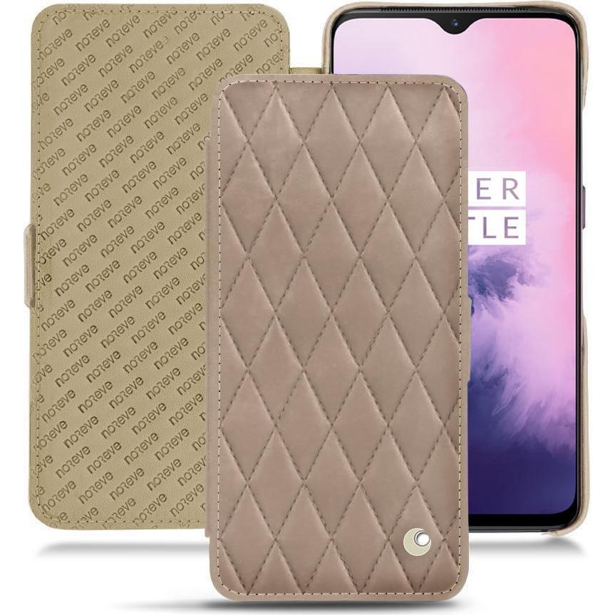 Noreve Lederschutzhülle horizontal (OnePlus 7), Smartphone Hülle, Beige