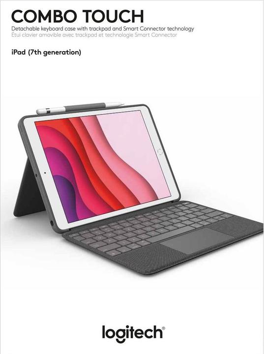 Actual product image Logitech Combo Touch for iPad (7th and 8th generation) - GRAPHITE - FRA - CENTRAL (French)