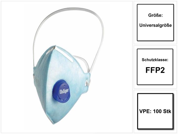 Actual product image Dräger DrÃ¤ger X-plore 1720 NR D V half mask 100 pieces ( 3951084 ) FFP2 particle filtering universal size (FFP2, 1 x)
