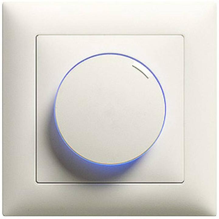 Produktbild Feller EdizioDue Drehdimmer Phasenabschnitt blau beleuchtet UP 20-600 VA