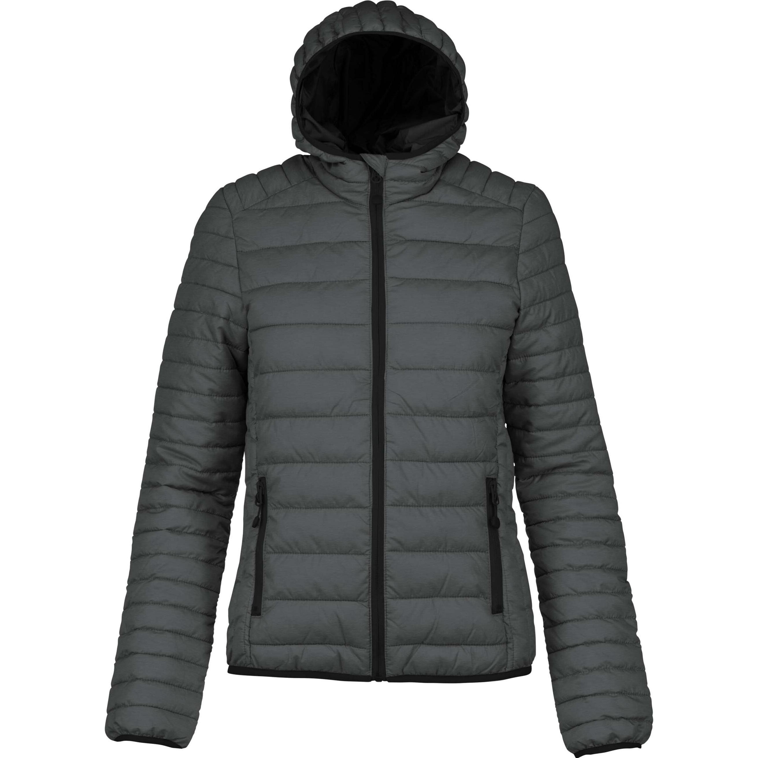 Kariban, Damen, Jacke, Légère Capuche (M), Grau, M