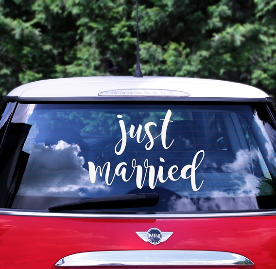 Produktbild Partydeco Auto Sticker Just Married