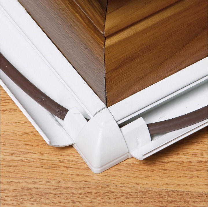 Produktbild D-Line Zubehörset weiss V22022 zu Viertelrundkanal 22 / 22 (Kabeldurchlass, 2.50 cm)