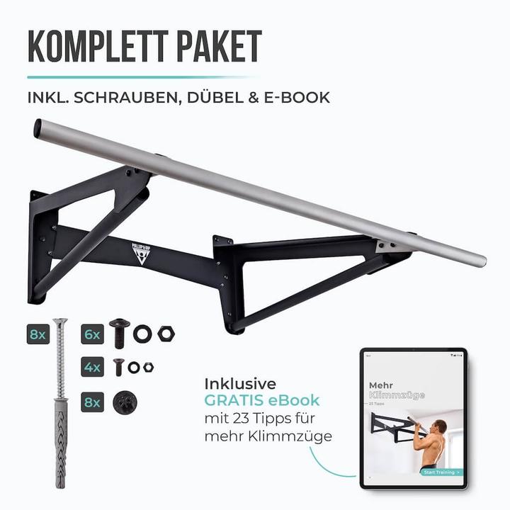 Actual product image Pullup & Dip Muscle-Up Bar, Klimmzugstange mit extra Wandabstand
