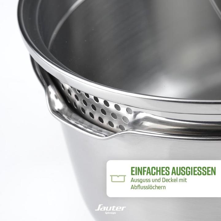 Produktbild Qdesign 10-teiliges Induktionskochgeschirr-Set mit Antihaftbeschichtung und abnehmbaren Griffen (Pfannenset + Topfset, Edelstahl)