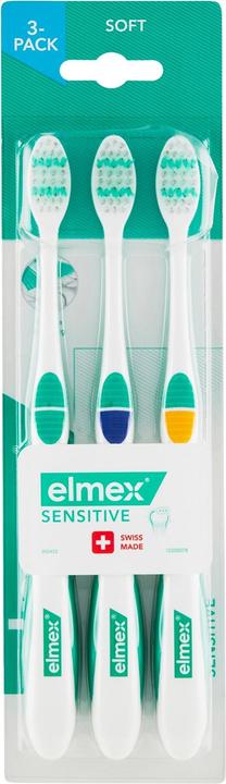 Elmex Sensitive Toothbrush ( 3 Ks ) - Very Soft Toothbrush (Soft, 3 x)