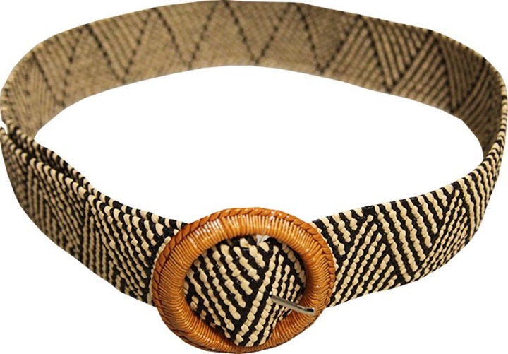 Actual product image Solis Womens/Ladies Two Tone Rattan Stretch Belt