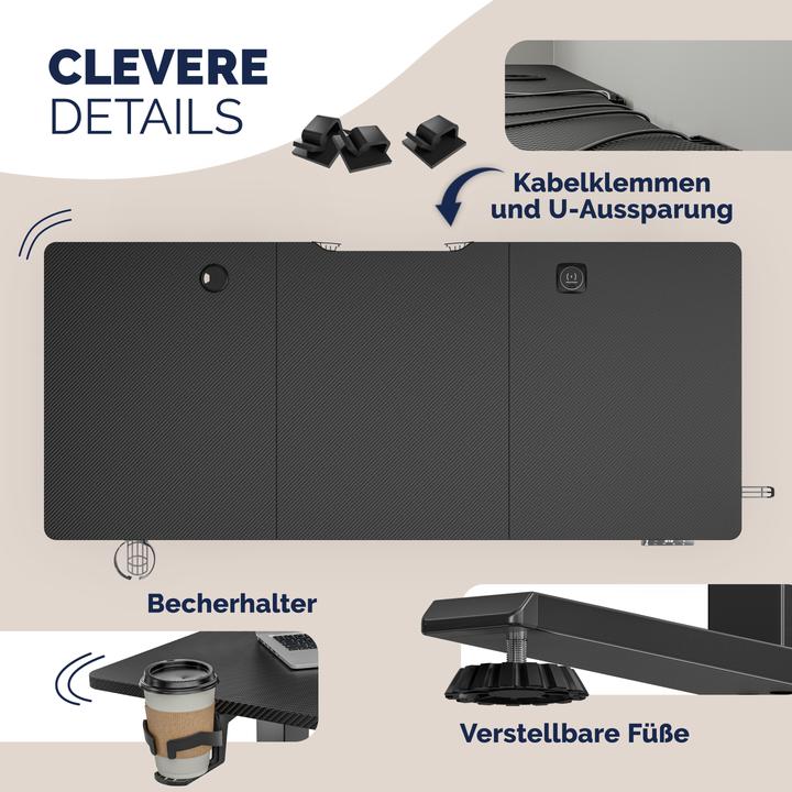 Produktbild Casaria Höhenverstellbarer Schreibtisch (120 x 60 x 72 cm)