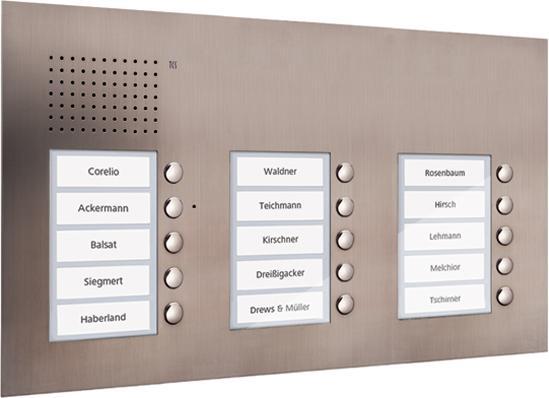 Produktbild TCS Audio Aussenstation PUK 15 Tasten 3-spaltig UP PU