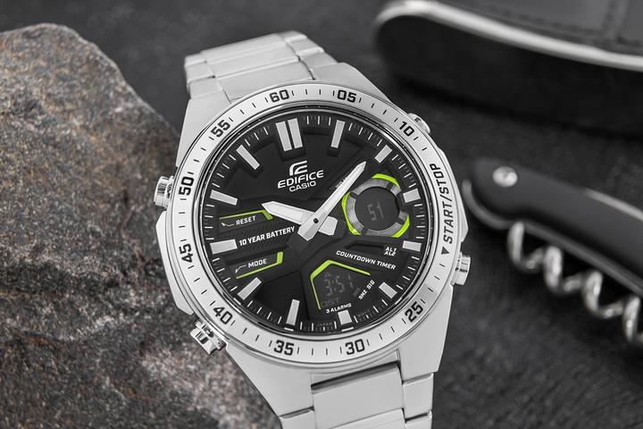 Produktbild Casio Edifice - EFV-C110D-1A3VEF (Analoguhr, Digitaluhr, Funkuhr, Lünette drehbar, Schrittzähler, Sportuhr, Taucheruhr, 47 mm)