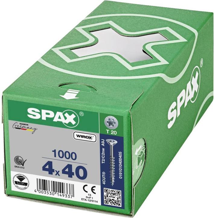 Produktbild Spax Spanplattenschrauben SK T20 4,0x40 mm (1000 Schrauben pro Stück)