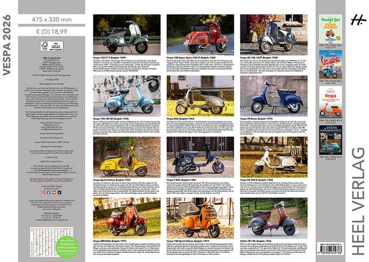 Produktbild Vespa Kalender 2026 (47.5 x 33 cm)