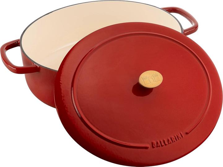 Actual product image Ballarini Cocotte BELLAMONTE 33 cm oval 6.5 litre cast iron roaster red (Casserole + Stewpot, Cast iron, 33 x 16 cm)