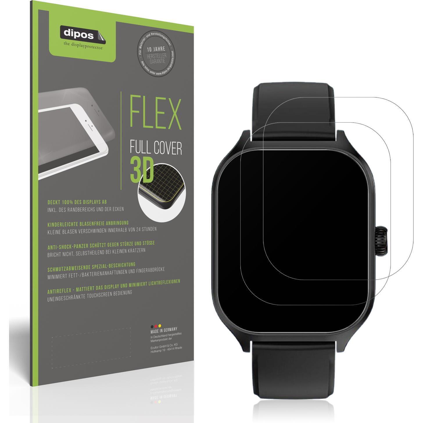 Dipos Full Cover Schutzfolie Matt, Smartwatch Schutzfolie, Transparent
