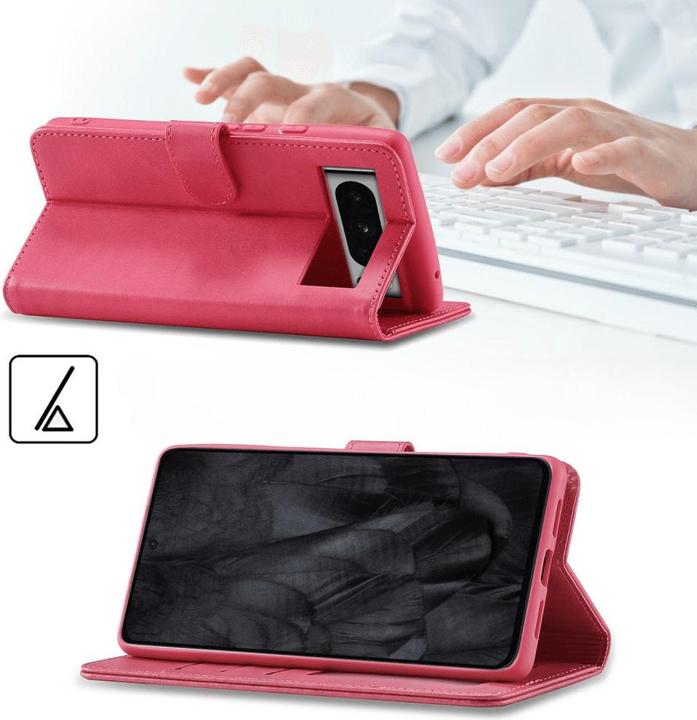 Produktbild LC.Imeeke Google Pixel 8 Pro - Leder Etui Hülle pink (Google Pixel 8 Pro)
