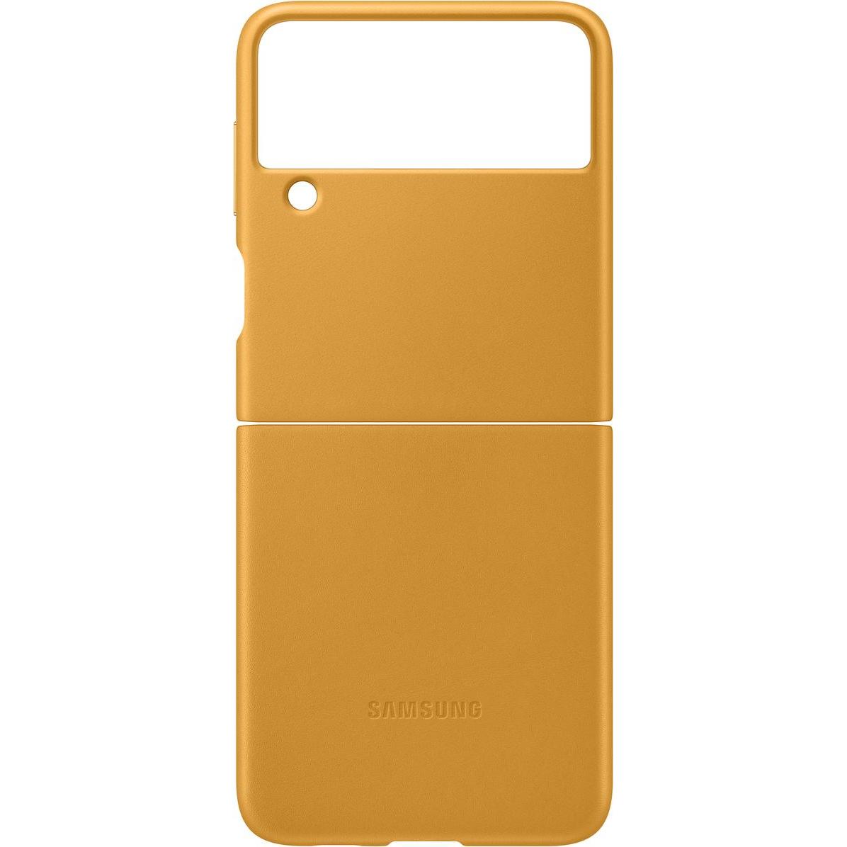 Samsung Leather Cover (Samsung Galaxy Z Flip3), Smartphone Hülle, Gelb