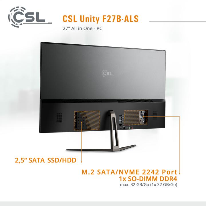 Actual product image CSL All-in-One-PC Unity F27B-ALS 512 GB 16 GB RAM Win 11 Pro (16 GB, 512 GB, Intel UHD Graphics)