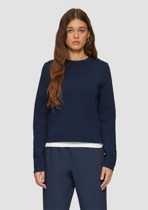 Produktbild s.Oliver Sweatshirt Verkürztes Sweatshirt aus Interlockjersey (S)