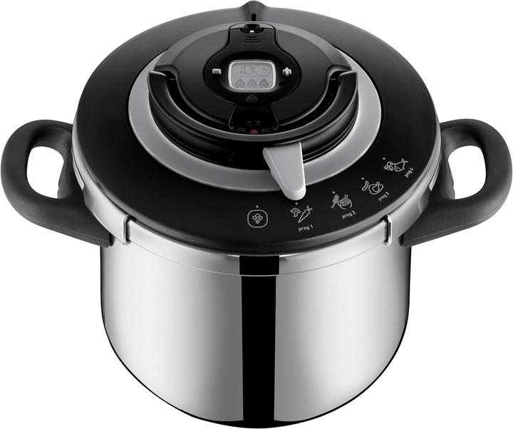 SEB Induction Pressure Cooker with 4 Cooking Programs, One-Hand Lid Operation (Steam cooker, Stainless steel)