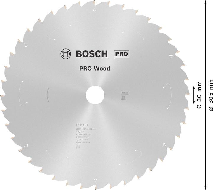 Actual product image Bosch Professional Zubehör PRO Wood cordless circular saw blade, 305 x 2.2 x 30 mm