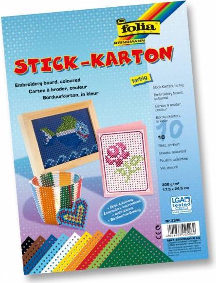 Folia Embroidery cardboard MIX COLOUR 175x245 cm 10 sheets (300 g/m², 10 x)