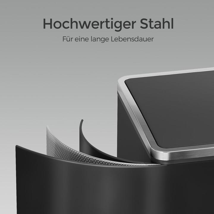 Image du produit Songmics Treteimer 2 x 30 L, Schwarz, Fassungsvermögen: 60 (60 l)