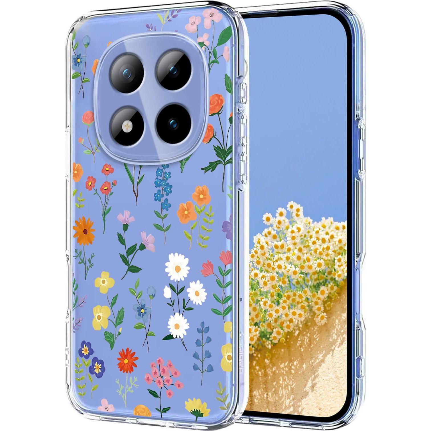 Cover-Discount Xiaomi Redmi Note 15 Pro+ / Poco M8 Pro - Custodia in gomma siliconica fiori (Mi 8 Pro, Xiaomi Redmi Note 15 Pro), Cover smartphone, Mu