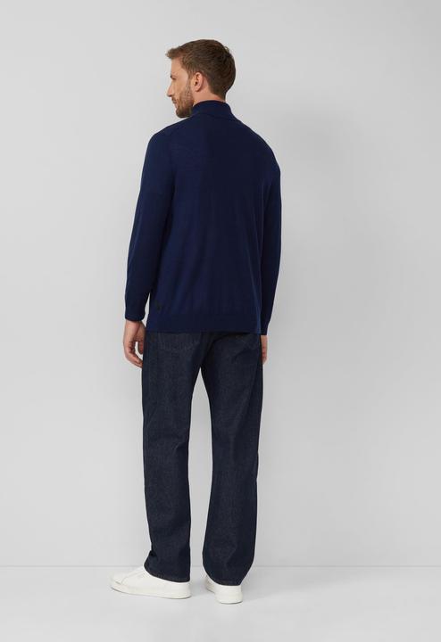 Produktbild s.Oliver Strickpullover Strickpullover aus reiner Merinowolle mit Troyer-Kragen (M)