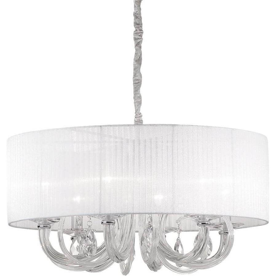 Ideal lux, Pendelleuchte, SWAN Pendelleuchte E14 6-fach ⌀690mm dimmbar Weiss 035826 (E14)
