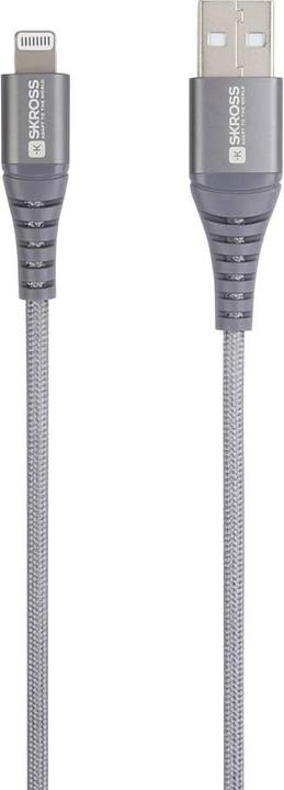 Actual product image Skross USB Cable USB to Lightning Cable, Braiding, 1.20m space gray (1.20 m, USB 2.0)