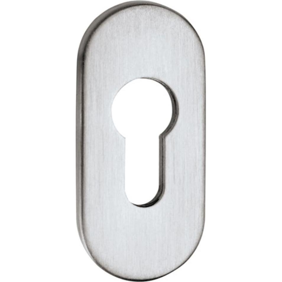EDI, Türgriff + Fenstergriff, Schlüsselrosette 0811/9003 Aluminium F1 Schildstärke 9 mm PZ oval (Türgarnitur)