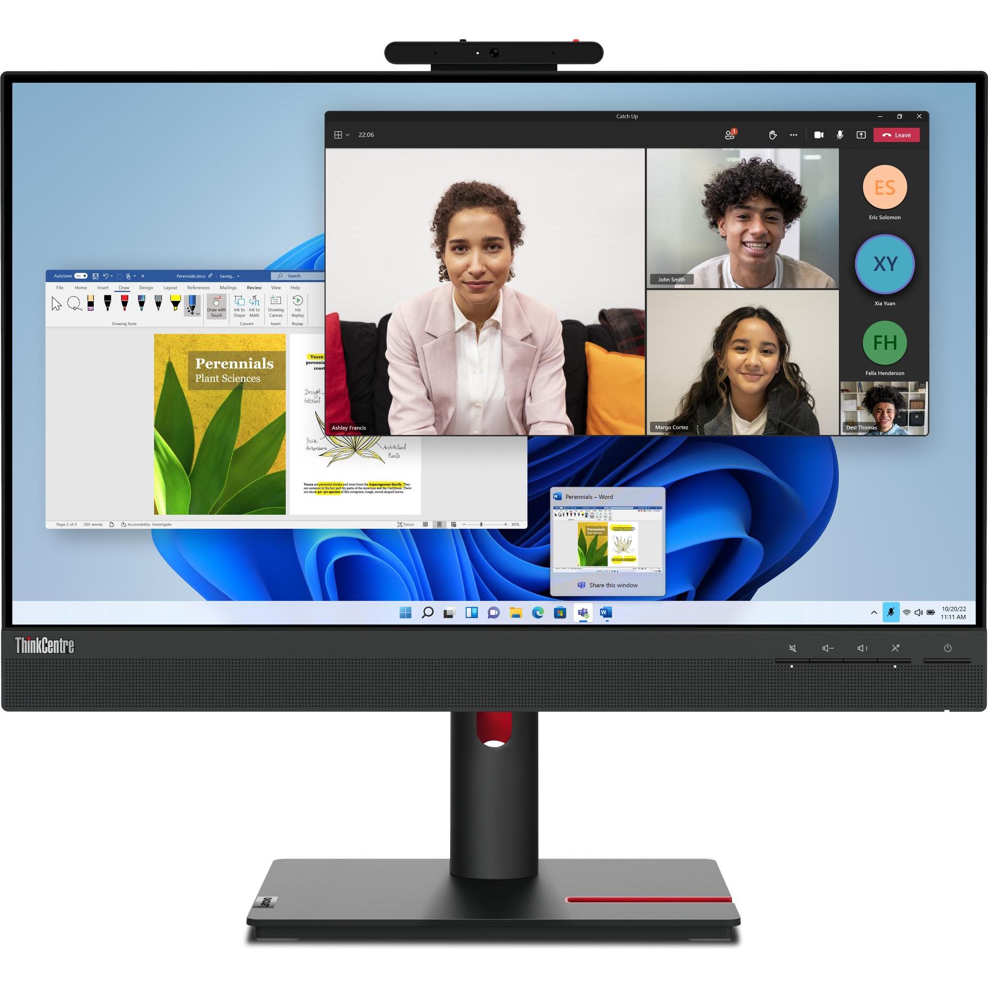 Lenovo ThinkCentre Tiny-in-One 24 Gen 5 (1920 x 1080 Pixel, 23.80"), Monitor, Schwarz