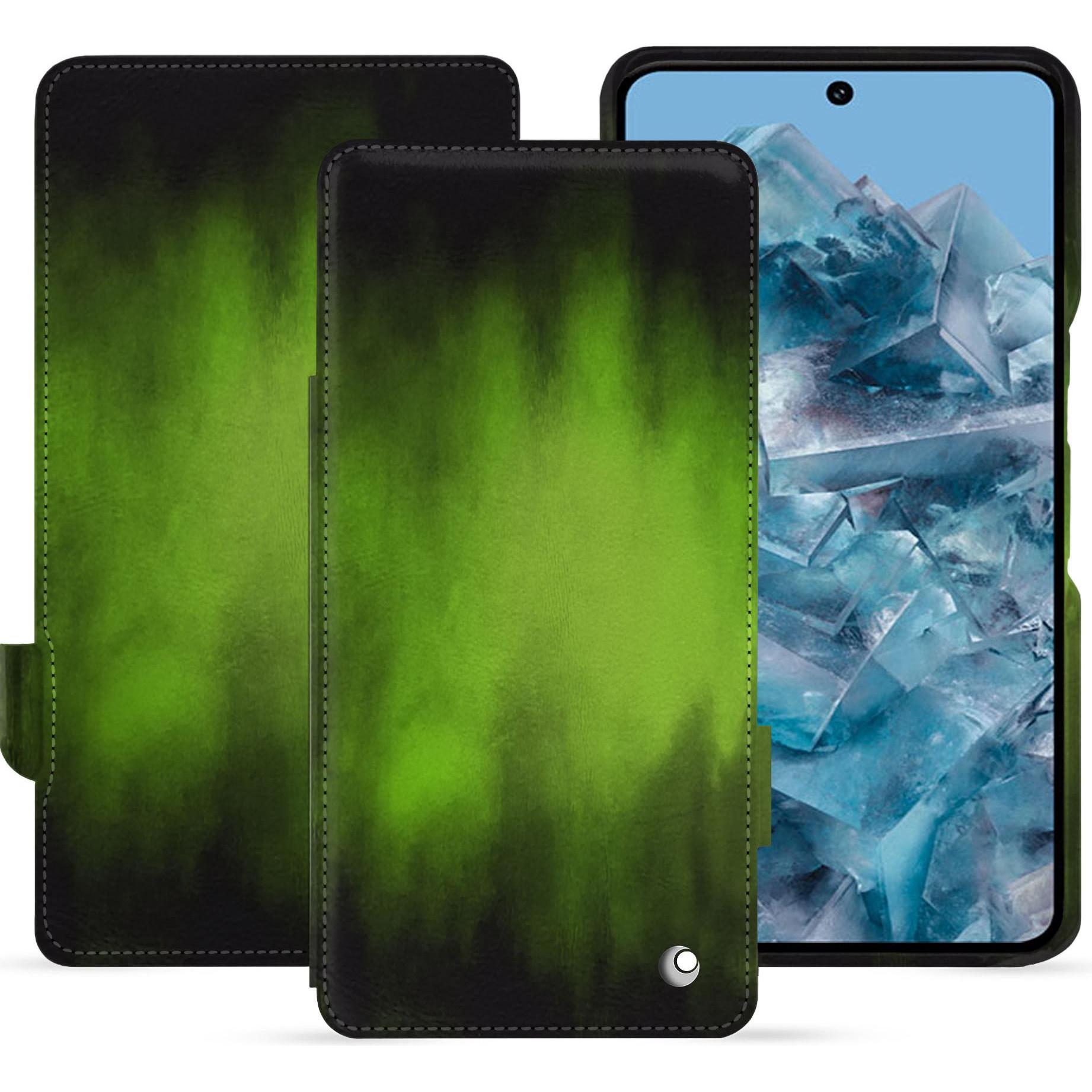 Noreve Lederschutzhülle horizontal (Google Pixel 8 Pro), Smartphone Hülle, Grün