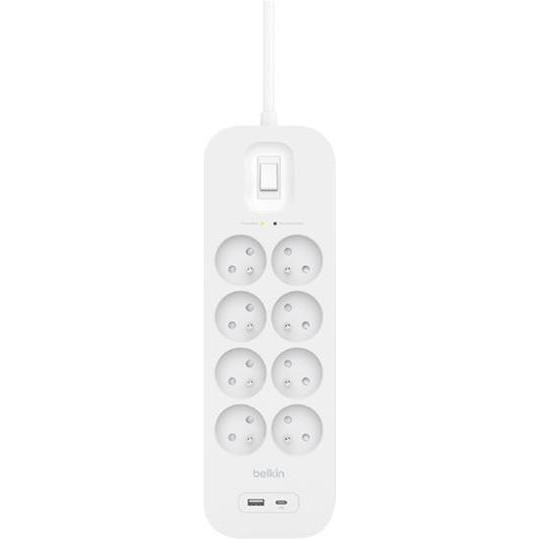 Belkin, Steckdosenleiste, Surge Protection with USB C 8 Outlet (8 x, CEE 7/5, 2 m)