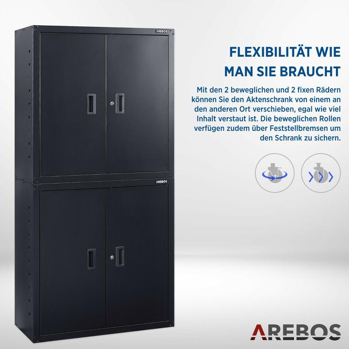 Produktbild Arebos Aktenschrank (180 x 90 x 40 cm)