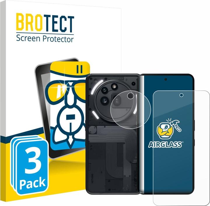 Actual product image BROTECT AirGlass Glass (3 pcs., Nothing Phone (3a) Pro)