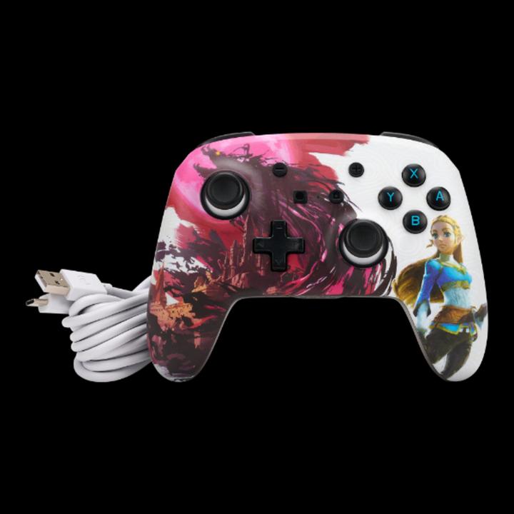 Actual product image PowerA Enhanced Wireless Switch Controller - Zelda Blood Moon (pink/white) (Switch Lite, Switch)