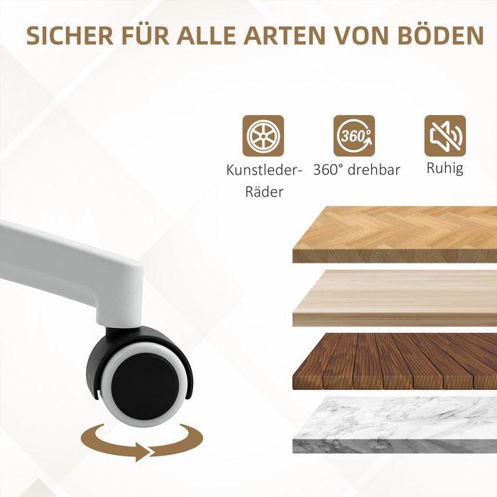 Produktbild Swisshandel24 Bürostuhl mit Kippfunktion, gepolstert Schreibtischstuhl höhenverstellbar Weiss (49 - 59 cm)