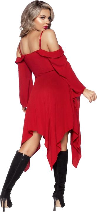Produktbild Leg Avenue Dunkelrotes Trägerkleid mit Trompetenärmeln (L)