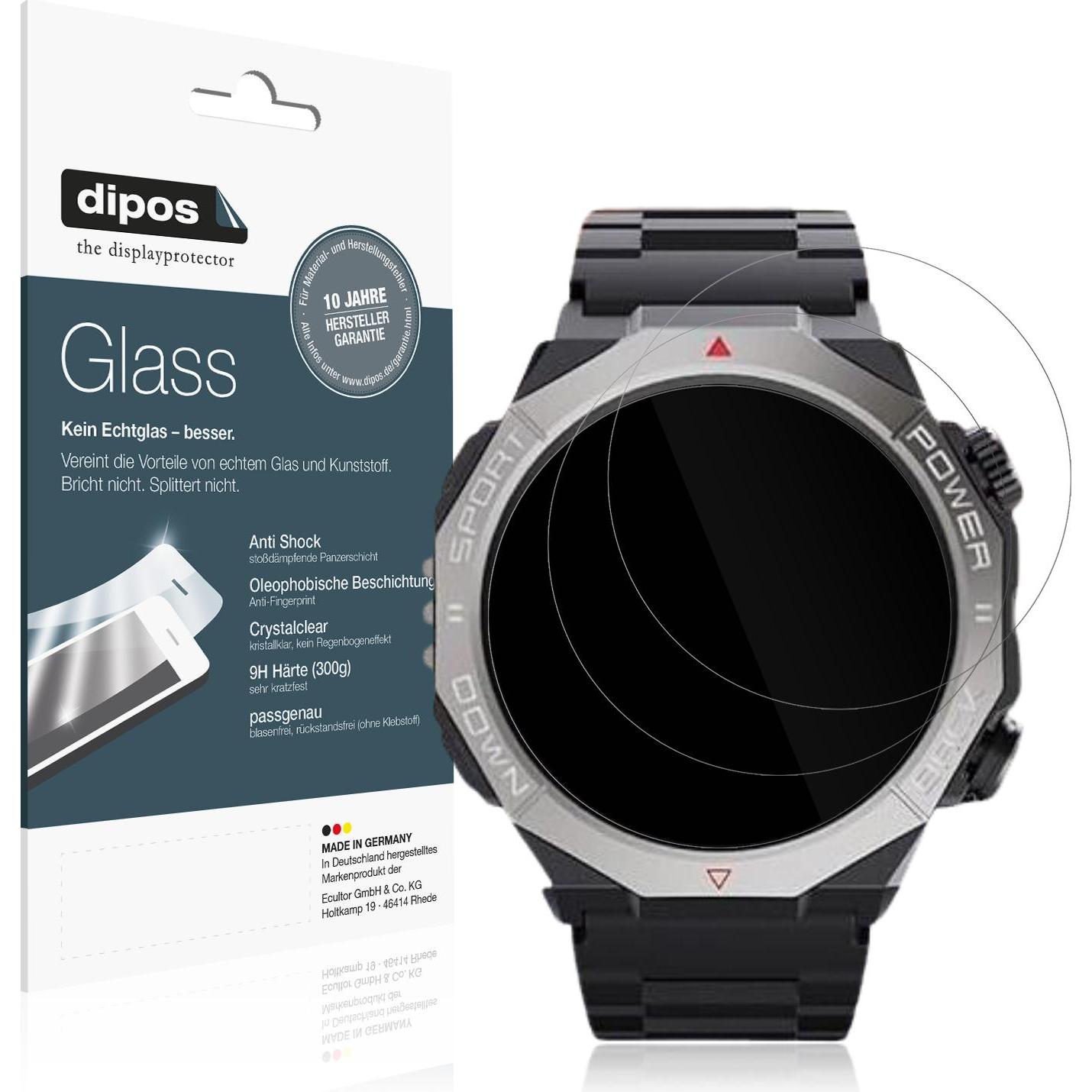 Dipos Anti-Shock Displayschutz 9H, Smartwatch Schutzfolie, Transparent