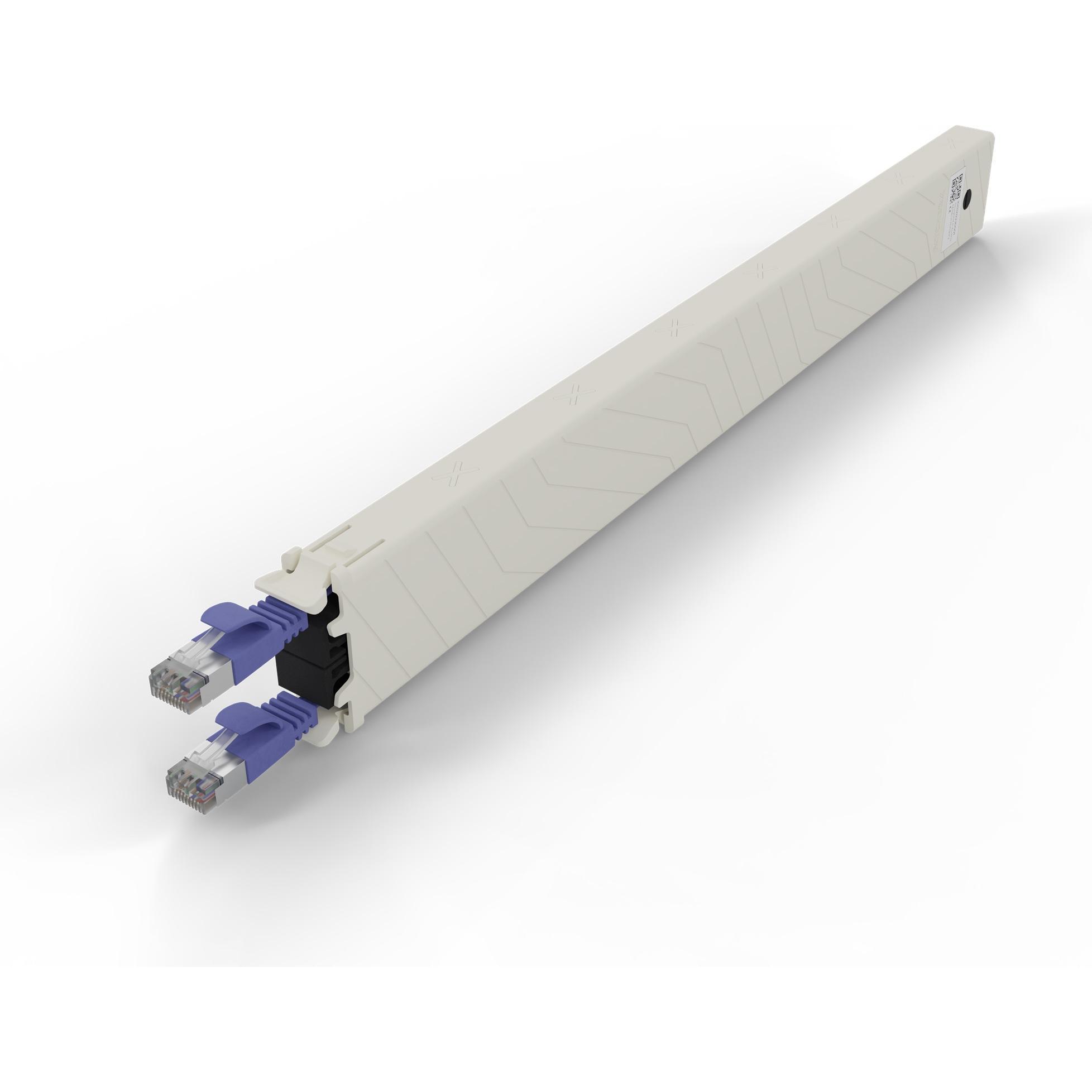 PATCHBOX one / Cassette / 8RU / Cat 6A, STP, 0.8 m, Violett (STP, CAT6a, 0.80 m), Netzwerkkabel