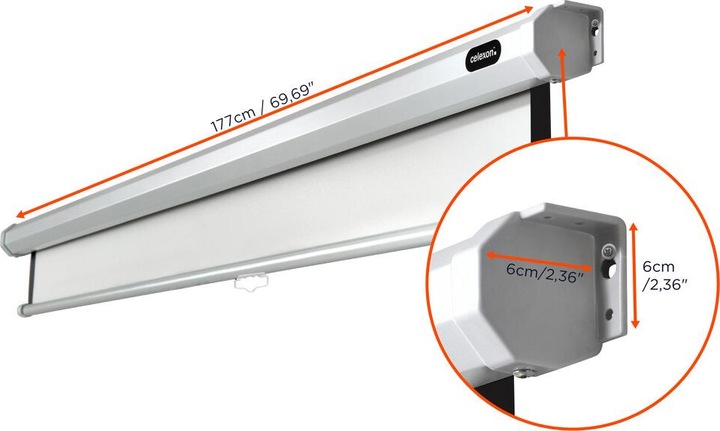 Actual product image Celexon Rollo Economy, Canvas, 1:1 (88.98", 1:1)