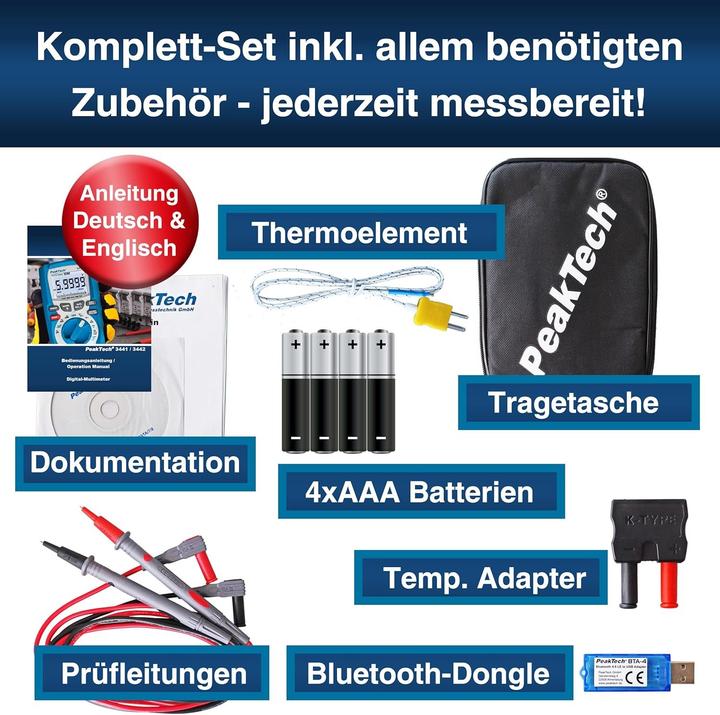 Produktbild Peaktech P 3442 True RMS Digitalmultimeter (CAT III, CAT IV 600V, Hand-Multimeter)