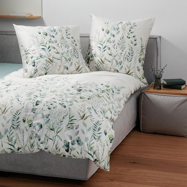 Produktbild Janine Mako-Satin Bettwäsche moments 98123 grün (Bettwäsche Set, 135x200 cm + 80x80 cm)