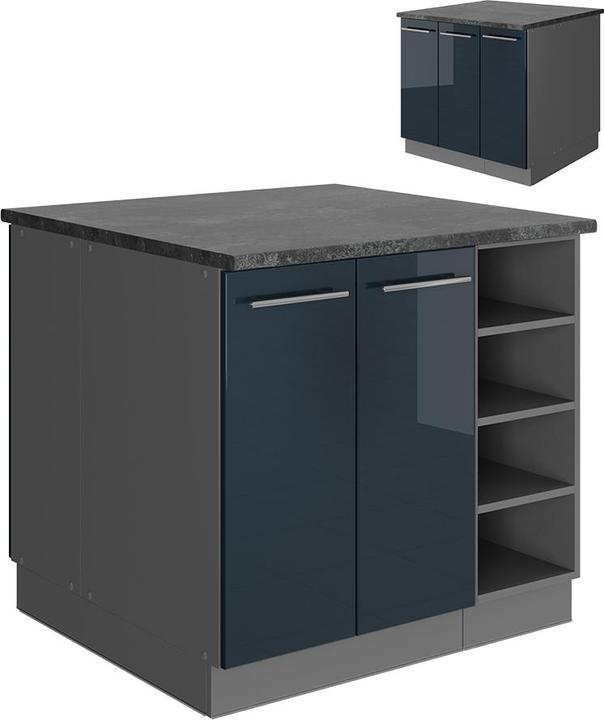 Anthrazit, Dunkelblau hochglanz