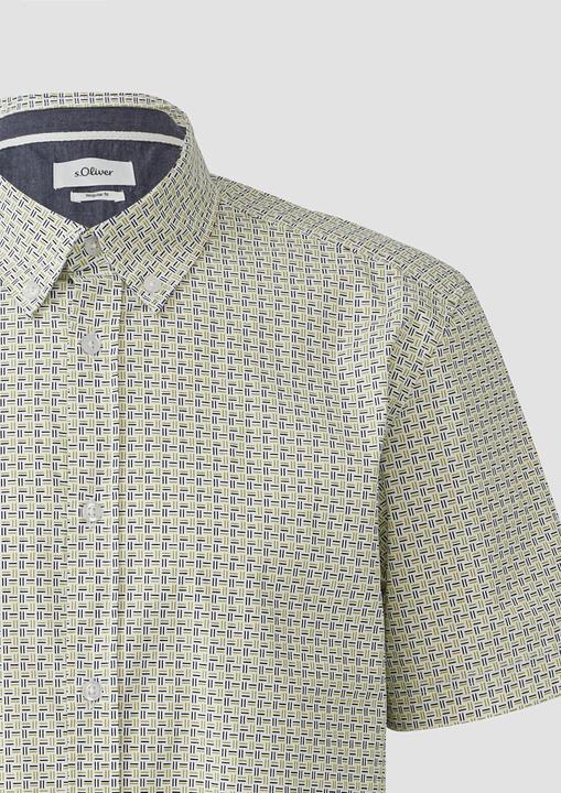 Immagine prodotto s.Oliver Hemd Regular Fit: Gemustertes Kurzarmhemd aus Baumwolle mit Button-Down-Kragen (L, M)