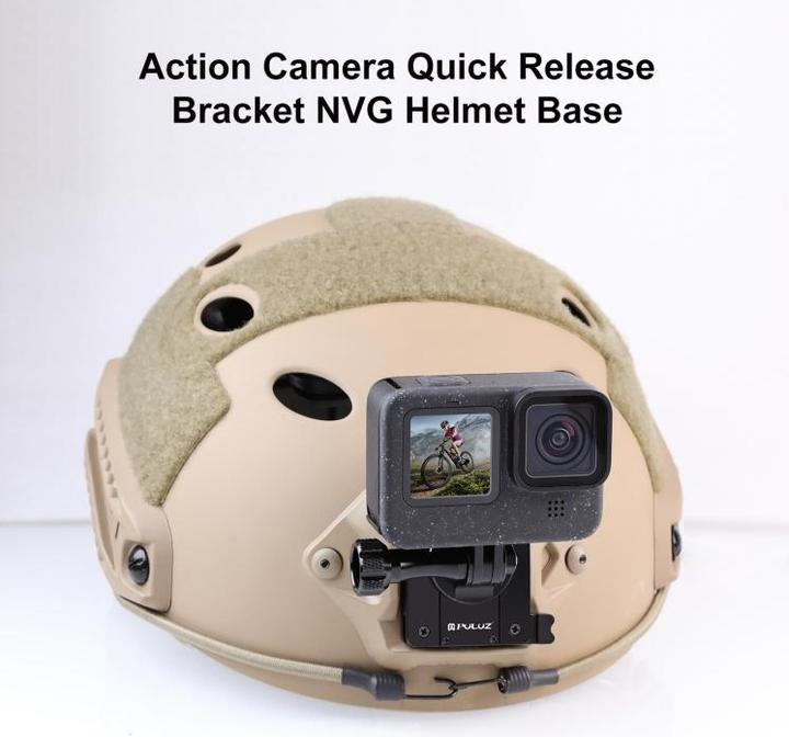 Immagine prodotto Puluz Aluminum Quick Release Bracket NVG Helmet Mount for GoPro and Other Action Cameras (Black)