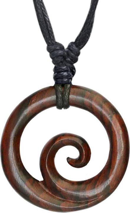 Image du produit Chaotic Trading Collier noir pendentif vague en bois Narra (sans laiton, Organique)