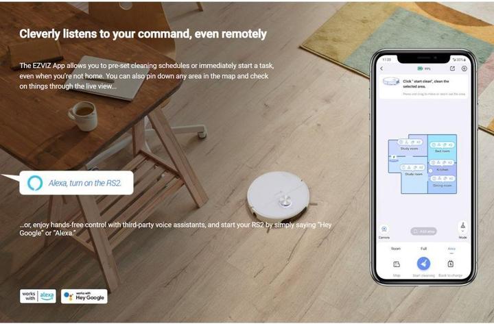 Productafbeelding EZVIZ RS2 Robot Vacuum & Mop Combo (Stofzuigrobot)
